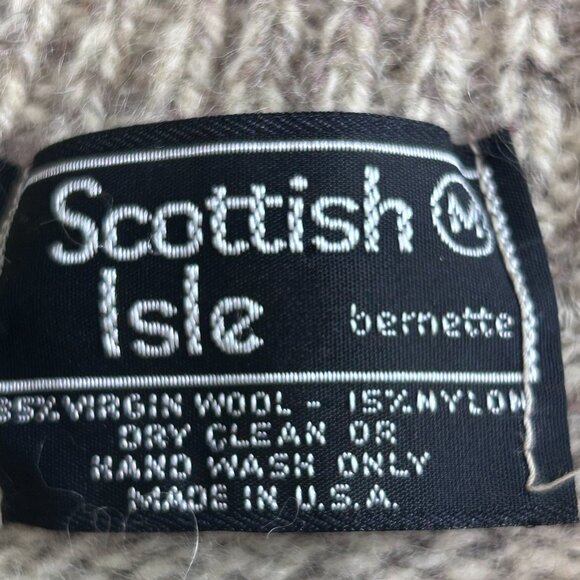 Scottish Isle Men's Oatmeal Heather Henley Wool Blend Sweater Size Medium USA - Picture 4 of 6
